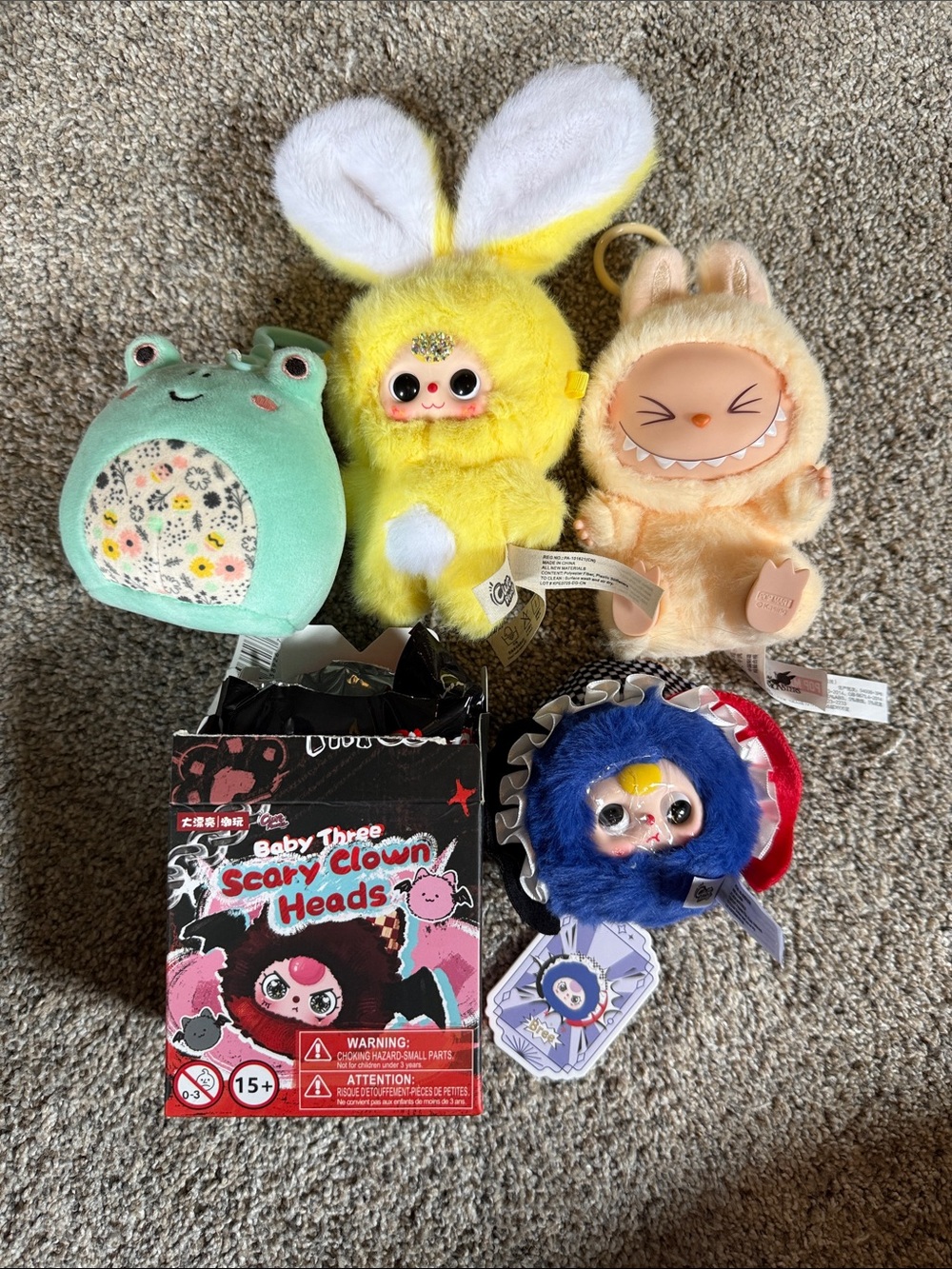 Baby Three Plush Keychain - Yellow Bunny Collectible